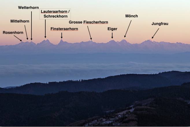 Vue sur les Alpes depuis Surcenord, à 1/2h du gîte